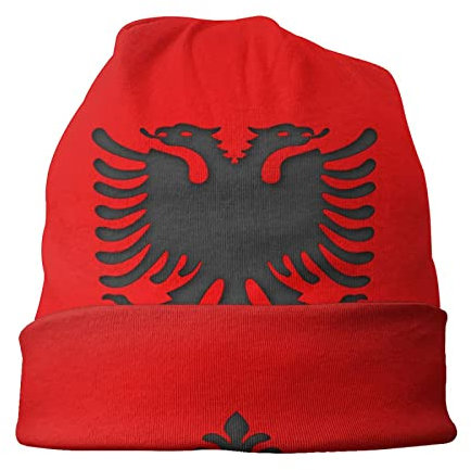 Albanische Flagge Mütze Vintage Cool Ski Mütze Mütze Unisex Herren Frauen Winter-Frühling Warme Mehrzweck-Strickmütze