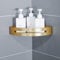 Badezimmer-Eckregal, gebürstet, Gold, Dusch-Organizer, dreieckig, Shampoo-Halter, Klebstoff oder Bohren