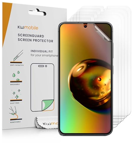 kwmobile 6x Folie für Samsung Galaxy S24 Plus - Transparente Displayschutzfolie, Full Screen Protector Set, kratzfeste Handyfolie
