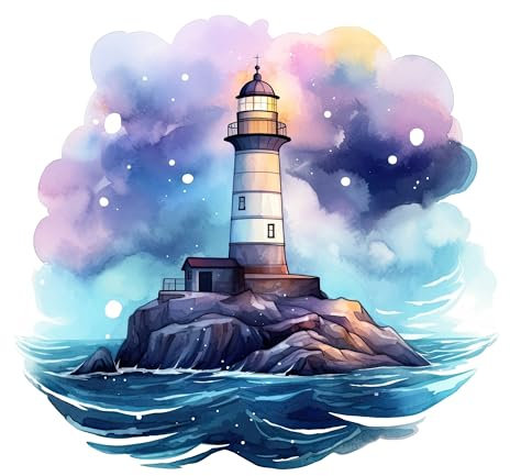 GRAZDesign Wandtattoo Leuchtturm Nordsee, Wandsticker Meer für Badezimmer, Flur, Wohnzimmer - 32x30cm