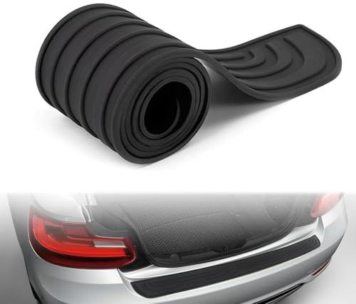 Protection Pare Choc Voiture,Protection de Seuil de Chargement en Caoutchouc, Protecteur Pare-Chocs Arrière Autocollante,Compatible avec la Plupart des Voitures (90x7CM)
