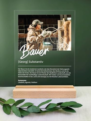 Bauer Geschenk personalisiert - Acryl Geschenk - Definition: Bauer - Bauer Geschenk, Bauer Geschenke, Bauer Deko, Geschenk für Bauer, Geschenke Bauer