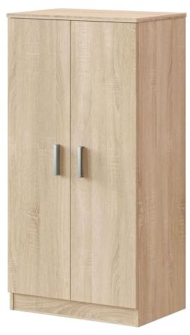 Miroytengo Mueble Zapatero Basic con 2 Puertas y 5 Estantes Multiestancia Roble Canadian 55 cm Melamina