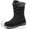 Geweo Stivali Primaverili Donna Impermeabili Scarpe Invernali con Fodera Sottile Comode Stivali Neve Antiscivolo Scarponi Invernali All'Aperto Boots Waterproof Stivali Pioggia Unisex Nero 38EU