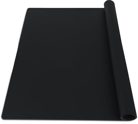 SOSMAR Extra Large Silicone Mats for Worktops 70x50cm, B2 Silicone Sheet for Resin, Craft Painting Mat for Kids, Kitchen Worktop Protector, Heat Resistant, Non-Slip, Waterproof, Black