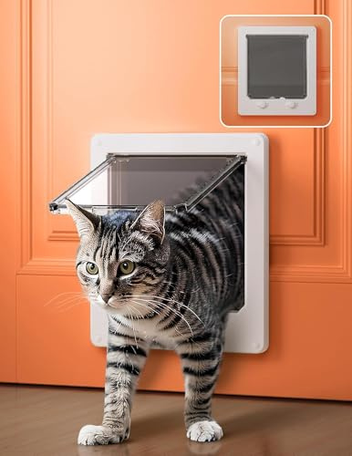 LIBBEPET Cat Door Interior Door, 4 Way Locking for Cats ≤25 lbs,Extra Large