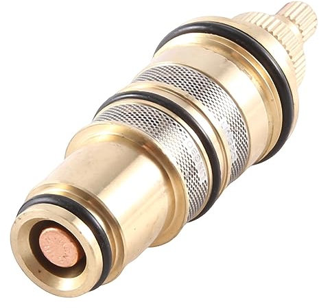 OVNSHVN Cartouche thermostatique de rechange en laiton pour mitigeur de douche avec kit de réparation facile à utiliser, argenté