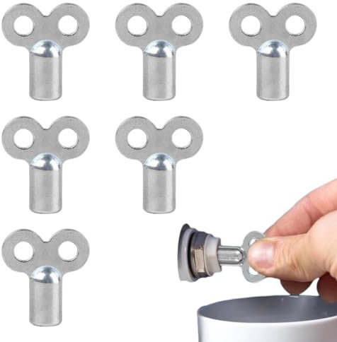 6 Pezzi Chiave Sfiato Termosifone,Chiave di sfiato per radiatori Chiave di Sfiato per Termosifoni,Ridurre Il Rumore e Mmigliorare l'efficienza del Riscaldamento