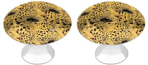 Tilivyx Door Knobs Decorative Leopard Animal Print Drawer Handles Cabinet Pull Handles for Cupboard Wardrobes Bedside Table Bookcase 2 PCS