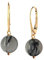 I.L.U.S 18K vergoldete Silber-Ohrringe für Damen mit 12mm Rutilquarz-Kristall – Elegante hängende Edelstein-Ohrhänger in Gold, Schmuck mit großen weißen Kugelsteinen-Geschenk Frauen