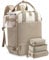 LOVEVOOK Reiserucksack Damen Groß Handgepäck Rucksack Flugzeug 17.3 Zoll Laptop Travel Backpack Women Weekender Reisetasche Wasserdicht Carry On Cabin Luggage Bag für Business Reise Urlaub Beige Khaki