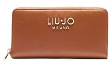 Liu Jo Jeans Geldbörse Caliwen mit Reißverschluss und zentralem Logo braun Deer X0282