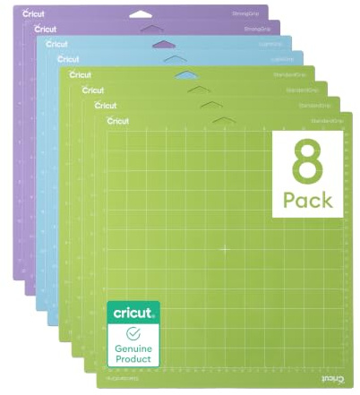 Cricut Matten-Mixpack 30,5 x 30,5 cm (8er-Pack) | Für Explore- und Maker-Maschinen – inklusive 4 StandardGrip, 2 LightGrip, 2 StrongGrip