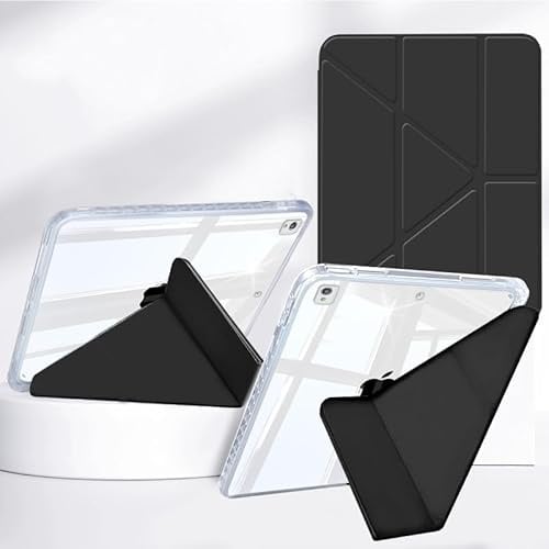Rosbtib Hülle für iPad 9. /8. /7. Generation Hülle 10.2 Zoll Modell 2021/2020/2019 mit Stifthalter Ultradünne PU Leder Schutzhülle Ständer Transparente Rückseite für iPad 10.2 - Rosa