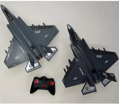 SGM 1:16 RC Military Jet Plane Toy with Light & Music, 2.5GHz 4-Channel Remote Control, Forward, Backward & Side Turns on Ground, 3.7V 500mAh Rechargeable Battery + USB Included