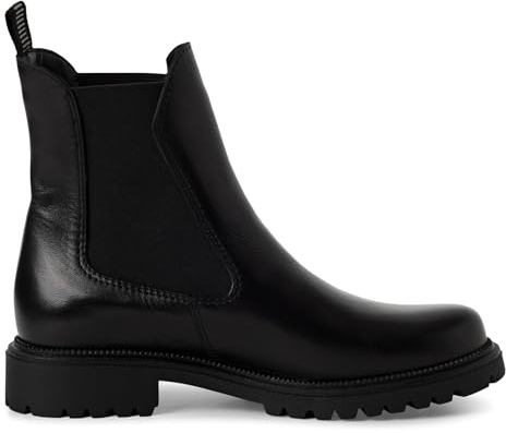 Infinity Leather Stivaletti Chelsea Alti Classici in Pelle Nera da Donna