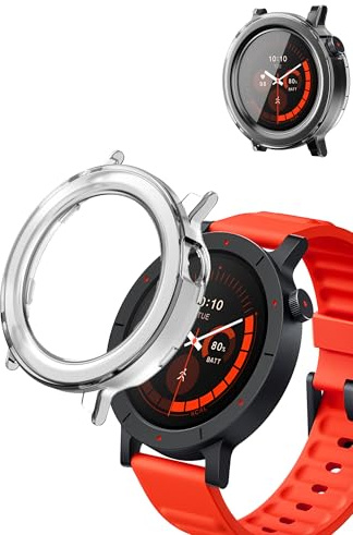 Case for CMF by Nothing Watch 3 Pro Smartwatch, yystao Hard PC Case Cover with 9H Tempered Glass Screen Protector, Full Coverage Integrated, Clear