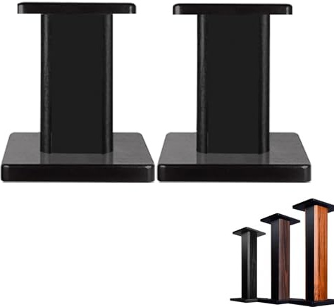 qodxcrfv Lautsprecherständer (40cm) 1 Paar - Boxenhalter für Heimkino/Bücherregal, Satelliten-Lautsprecher Ständer mit Holzmaserung, Sandfüllung für Stabilisierung