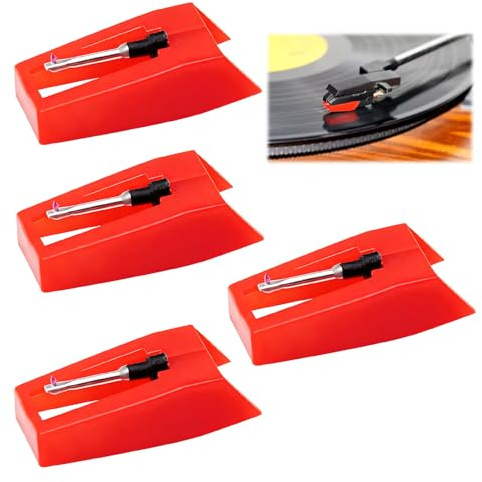 4PCS Aiguilles de Remplacement Universelles pour Tourne-Disque,Stylets de Remplacement en Diamant pour Platine Vinyle Stylets de Remplacement pour Platine Vinyle