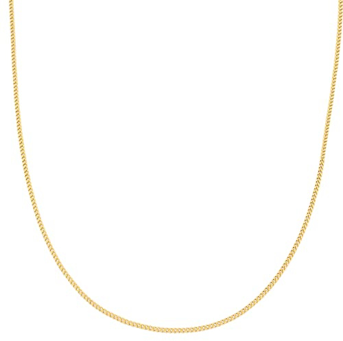 Kritz Feine Panzerkette Gold aus Edelstahl Kette Breite 1,5 mm für Damen Frauen - Dünn Goldkette Kubanische Länge 40 45 50 55 60 Cm - Schmuck Geschenk für Frau