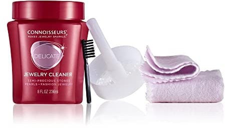 Connoisseurs All-Purpose Jewellery Cleaning Kit | Jewellery Cleaner with Gold & Silver Polishing Cloth | Silver Cleaning Cloth & Gold Polishing Cloth with Liquid Cleaning Solution for Precious Stones