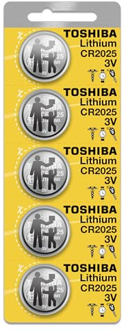 Toshiba CR2025 3 Volt Lithium Coin Battery (5 Batteries)