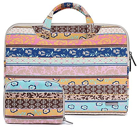 ZiXing 15.6 Pouce Housse en Toile pour Ordinateur Portable Sac pour PC Portable avec poignée de Transport & Side Pocket pour Macbook/Netbooks/Ultrabooks/iPad Pro Pink