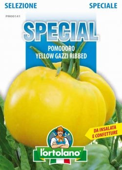 Sementi di ortaggi ibride e selezioni speciali ad uso amatoriale in buste termosaldate (80 varietà) (POMODORO YELLOW GAZZI RIBBED)