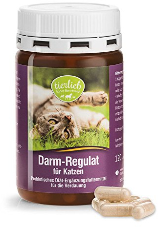 Sanct Bernhard tierlieb Darm-Regulat für Katzen Probiotisches Diät-Ergänzungsfuttermittel zur Stabilisierung der physiologischen Verdauung - Inhalt 120 Kapseln