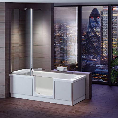 Anziani Vasca da bagno con porta Style 170 x 75 cm completo con doccia Aufsatz e grembiule