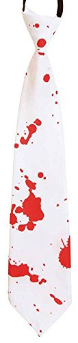 KarnevalsTeufel Krawatte mit Blut, ca. 39cm, blutverschmiert, Halloween-Accessoire