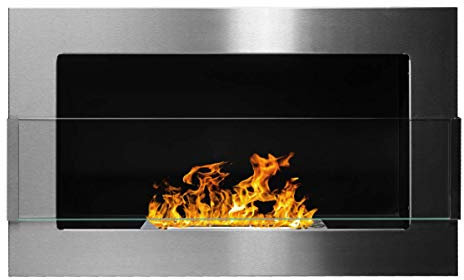 Gel- und Wand - Ethanol - Kamin EDEL Auswahl Gelkamin Bio-Ethanolkamin mit Glas **NEU** (65 cm, Edelstahl Glas)