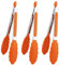 MSY BIGSUNNY Mini-Servierzange, Silikon Küchenzange, 17,8 cm, Orange, 3 Stück