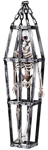 Boland Deko zum Aufhängen Skelett im Käfig - Schwarz - Einheitsgröße