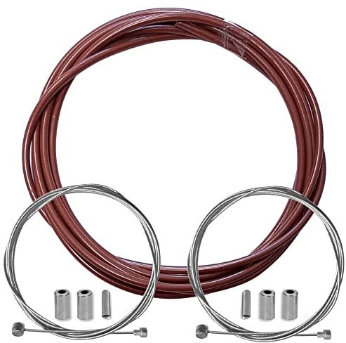 cyclingcolors Gaine Frein vélo avec câble kit Avant arrière Compatible avec Shimano et Sram Cycle Ville Route VTT Insert Performance (Marron)