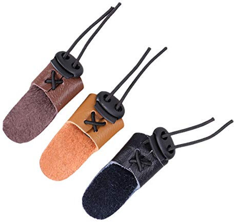 Garneck 3 Pcs Bogenschießen Fingerschutz - Daumen Leder Daumenring Fingerling für Ziel Langbogen Bogensport