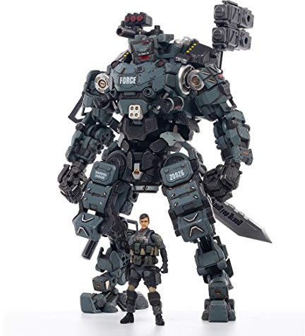 xSuper Mecha Baustein JOYTOY 1/25 Handgemalter beweglicher Angriff Mecha Soldat Actionfigur Modell - Police Grey