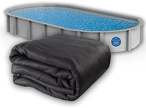 Liner Life LL1632OV Pool-Auskleidung für oberirdische Pools, 40,6 x 81,3 m, Starke, langlebige, durchstoßfeste Bodenmatte, Polyester-Geotextil-Material, 40,6 x 81,3 cm, oval, Schwarz