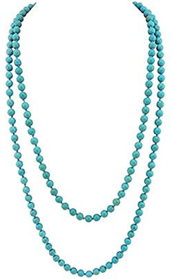 zxcs Collana in Vetro Lungo Classico 60 Collana annodata Singolo Filo sfaccettato Perline di Cristallo in Vetro Nero e Rosso