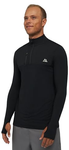 DANISH ENDURANCE Langarm-Funktionsshirt Herren, Sport-Shirt, Zip XL Schwarz
