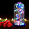 NLIGHTING® Rosa Galaxy Eterna In Campana di Vetro Idee Regalo Festa della Mamma Laurea Fidanzata Kit la Bella e la Bestia Rosa Blu Infinita Rosa in Campana di Vetro (Rosa Galaxy Blu Metallo)