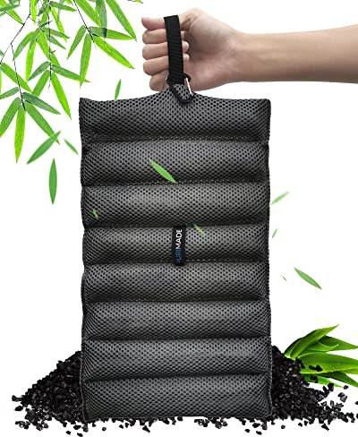PURIMADE Bamboo Charcoal Air Purifying Bags,Reusable Activated Charcoal Pouches,300g Deodorizer and Odor Removal Eliminator,Shoe Freshener Absorbers for Car,Pet Space,Bathroom,Closet,etc