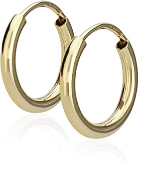 NKlaus Creolen aus 333er Gelbgold, 8 Karat, Materialstärke 2,0mm, 2 Stück | Innen hohl