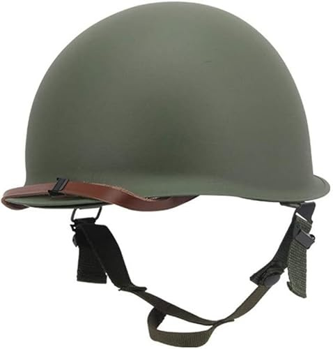 Aifordge Réplique de casque de l'armée américaine M3 de la Seconde Guerre Mondiale avec sangle de menton en toile à faire soi-même (vert)