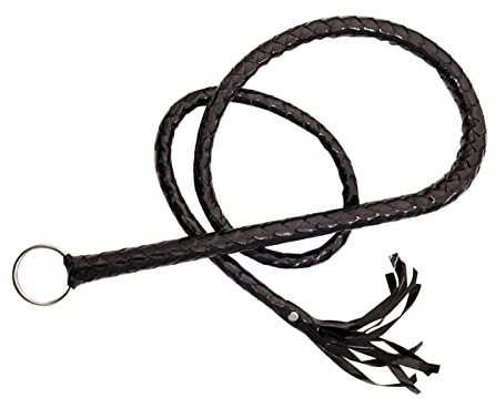 Frustino da equitazione per equitazione, frustino da allenamento in pelle PU, manico intrecciato, forniture per cosplay per accessori per costumi di Halloween (nero)