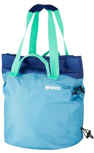 Mares Seaside Beach Bag, Große Strandtasche mit Magnetverschluss Hergestellt aus R-PET-Gewebe, Erwachsene, Aqua, 45x35 cm