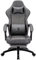 Dowinx Gaming Chair for Adults - Recliner Armchair with Massage Lumbar Support, Swivel, Ergonomic Gaming Chair with Footrest, Office Chair PU Leather Grey