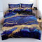 Luowei 3D Bettwäsche 135x200cm 4 Teiliges Blau Marmor Weich BettwäSche Set 3D Drucken Mikrofaser Bettbezug für Jungen Mädchen Jugendliche mit 2 Kissenbezug 80x80cm und Reißverschluss
