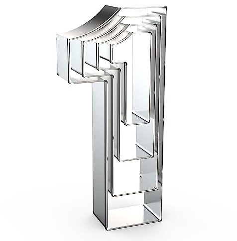 Number One #1 Cookie Cutter Set for Baking, 5/4/3/2 inch, 4 Piece, Stainless Steel