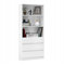VBChome Standregal 80 x 180 x 35 cm Weiß Büroregal mit 3 Fächern 3 Schubladen Bücherregal Bücherschrank Holzwerkstoff Mehrzweckschrank für Flur Schlafzimmer Wohnzimmer Weiß